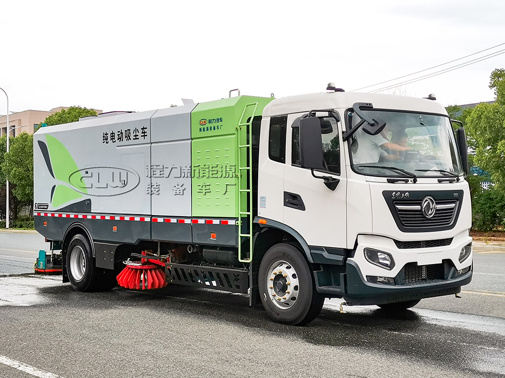 东风天锦纯电干湿两用吸尘车